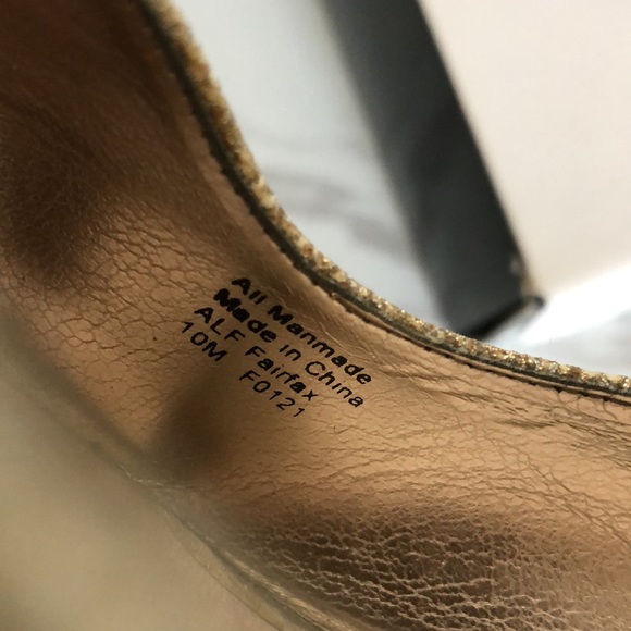 Alfani Fairfax Gold Glitter Platform Open Toe Heels - Picture 11 of 15